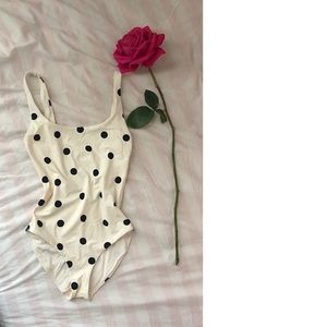 & other stories polka dot swimsuit